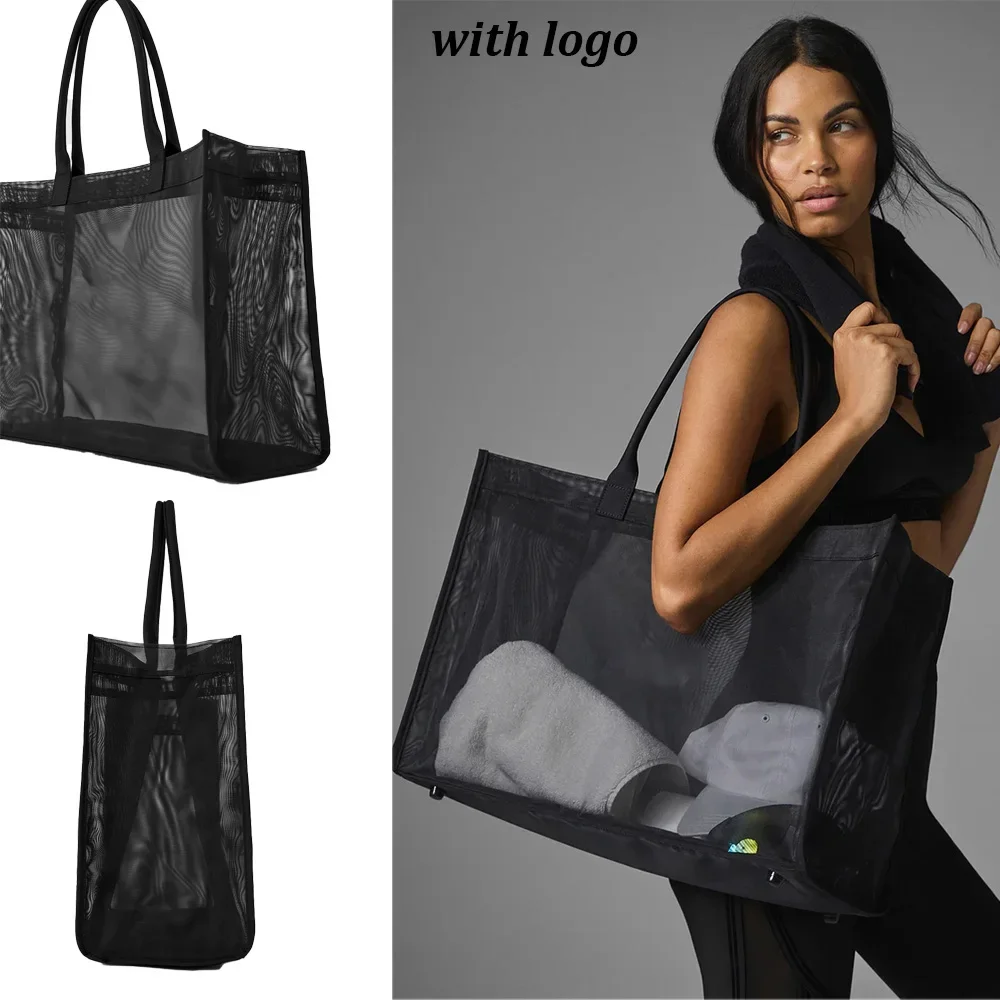 Yoga Fitness Sheer Handbag Large Pocket Beach Easy to Carry Handbag Quick Drying Shower Storage Bag Mesh Multi functional