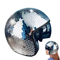 Car Ball Helmet Mirror Glass Glitter Classic Party Bar Room Party Decoration American Retro Art Disco Shiny Hat Car Accessories