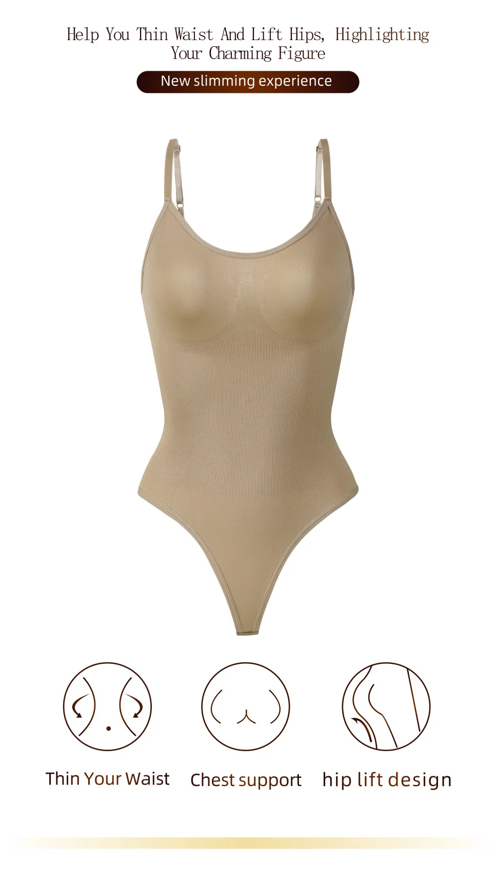 Description Picture 4 of itemBodysuit Shapewear Women Full Body Shaper Tummy Control Hip Butt Lifter Corset Thigh Reductive Slimming Waist Trainer Underwear