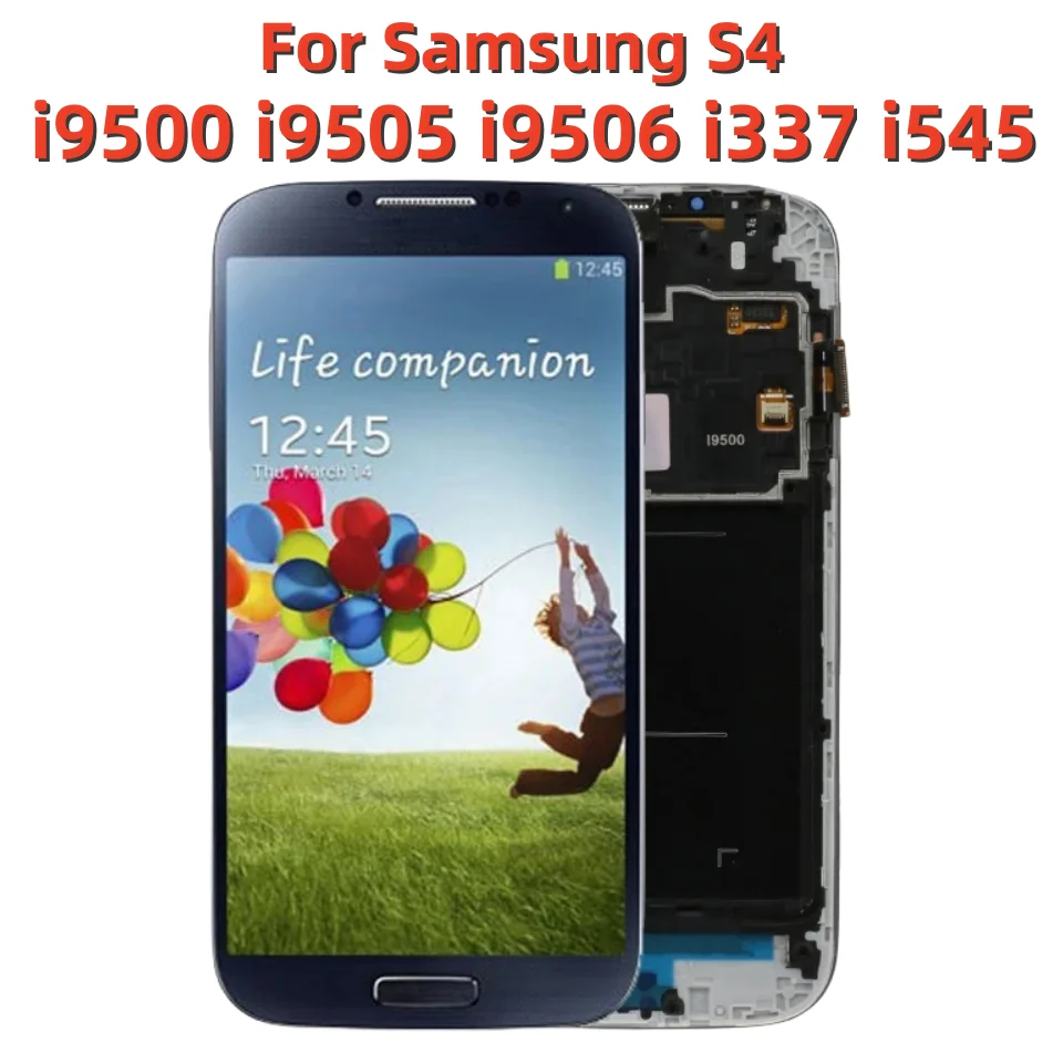 

5.0" Amoled For Samsung S4 i9500 i9505 i9506 i337 i545 LCD Touch Screen Display Digitizer with Frame Replacement