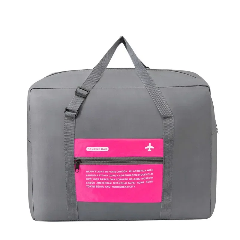 Foldable square travel bag in red color