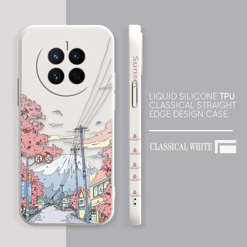 thumbnail image 1 of Phone Case For Huawei MATE 20 20X 30 40 50 P20 P30 P40 P50 10 PRO PLUS Case Cover Funda Cqoue Shell Sunset Maple Snow Mountains, 1 of 5