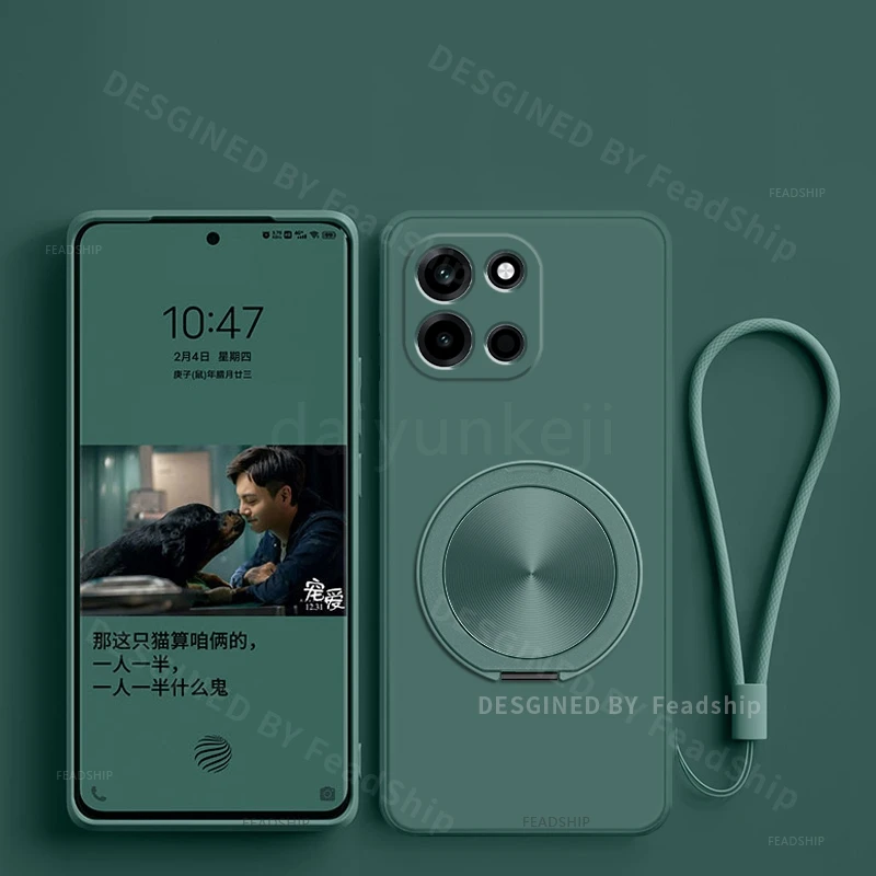 Silicone Phone Cover with Magnetic Holder Bracket and Screen Protector