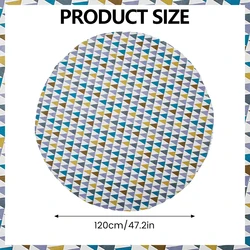Elegant Linen Round Tablecloth - Washable Decorative Cover for Indoor & Outdoor Dining Tables (Colorful 120cm)