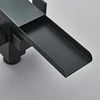 Matte Black Waterfall Bathtub Faucet Floor Standing Bathroom Bath Shower Set Hot and Cold Bath Tap Mixer With Handshower 4
