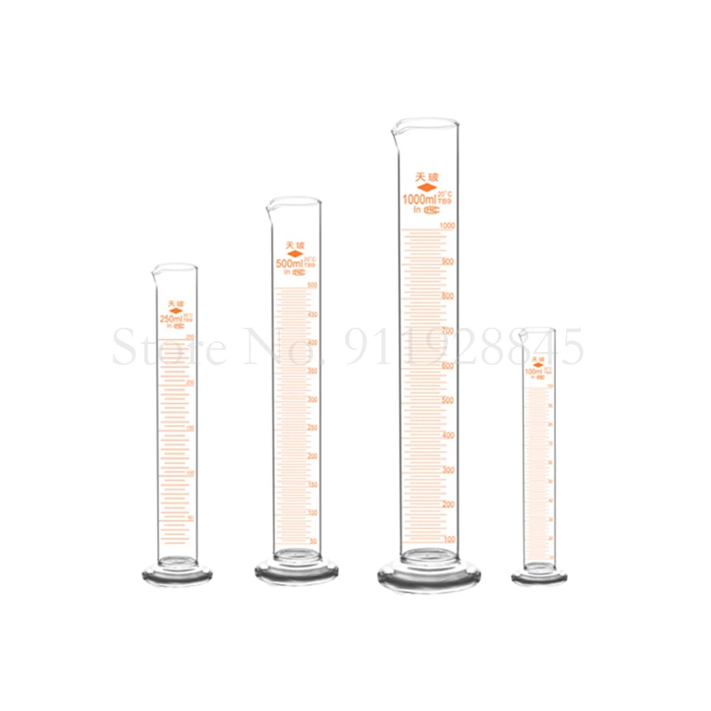 Lab Scaled Measuring Cylinder 5ml To 1000ml Thicken Glass Measurement Container 1pcs
