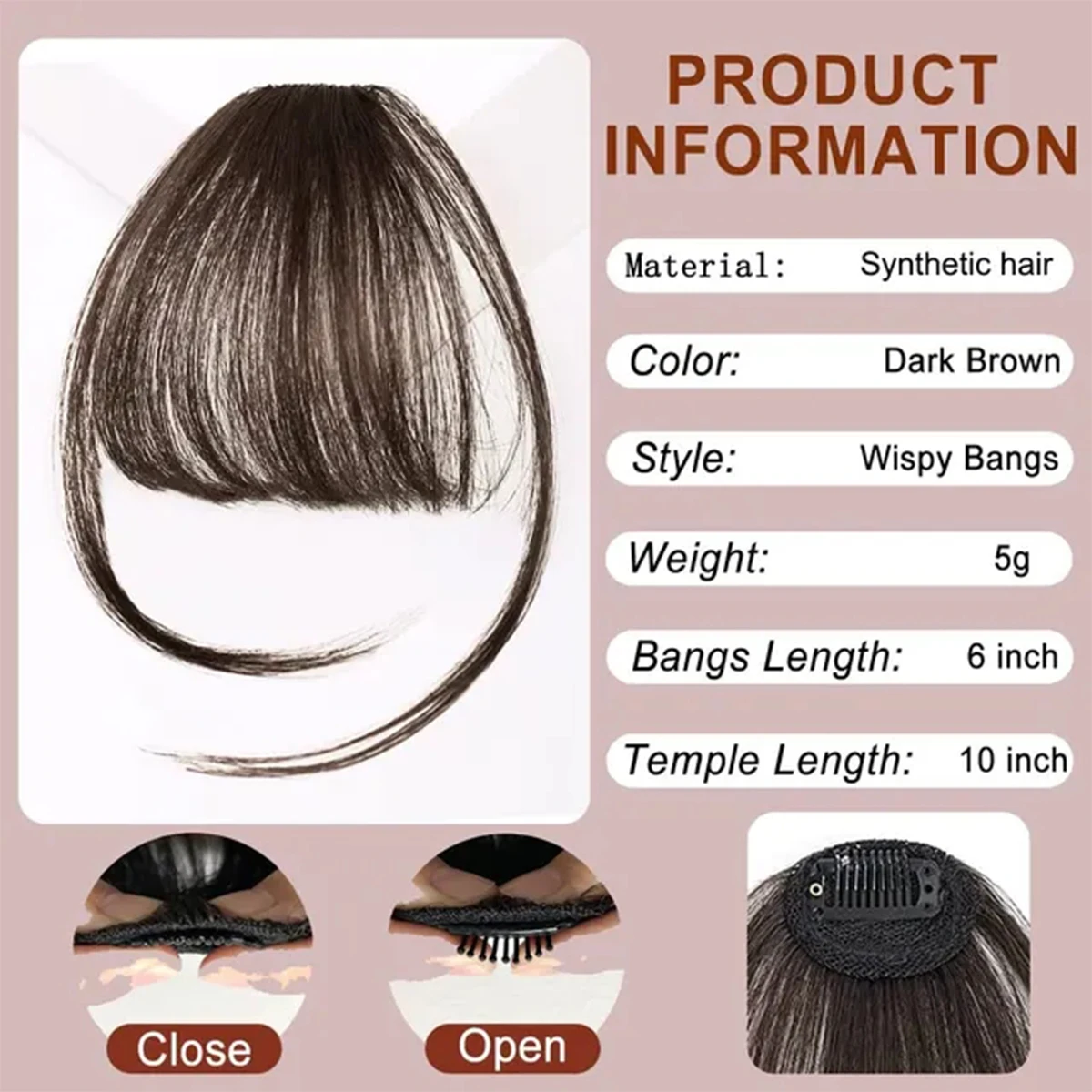 Synthetic Natural Forehead Lines Hair Fake Fringes Hair Bangs Wig Female Piece Real Comic FlashBangs Invisible Wig