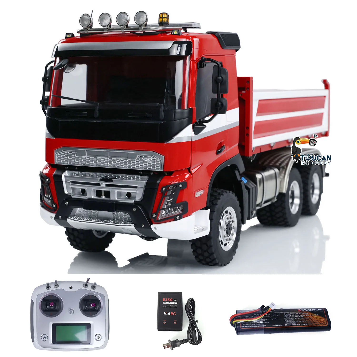 Toys LESU 1/14 3-way RC Hydraulic Dumper Car Metal 6x6 DIY Finished Radio Control Dump Truck Light Sound Tipper For Boy THZH1863 3