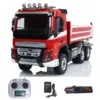 Toys LESU 1/14 3-way RC Hydraulic Dumper Car Metal 6x6 DIY Finished Radio Control Dump Truck Light Sound Tipper For Boy THZH1863 3