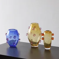 Glass Vase Colored Abstract Geometric Transparent Glass Bottle Flower Vase Hydroponics Terrarium Home Decoration Accessories 1