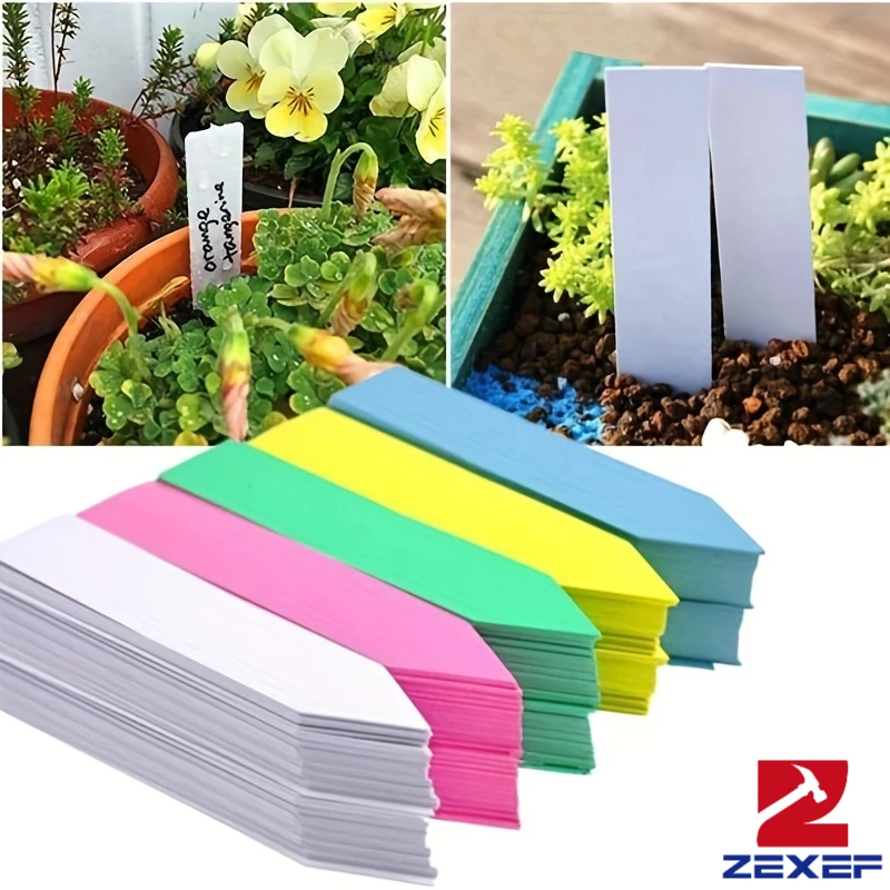 100pcs Garden Plant Labels Plant Accessories Flower Pots Plastic Plant Tags Nursery Markers Label Tray Mark DIY Tool