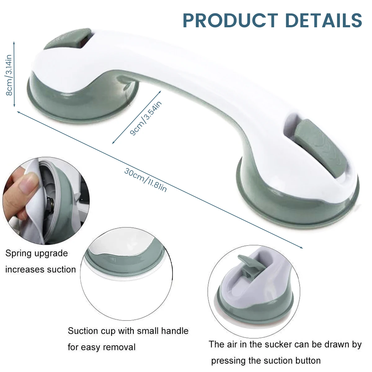 Description Picture 4 of itemShower Handle Suction Grab Bar Toilet Safety Grab Rod Handle Non-slip Support Elderly Disabled Assist Bath Portable Balance Bar