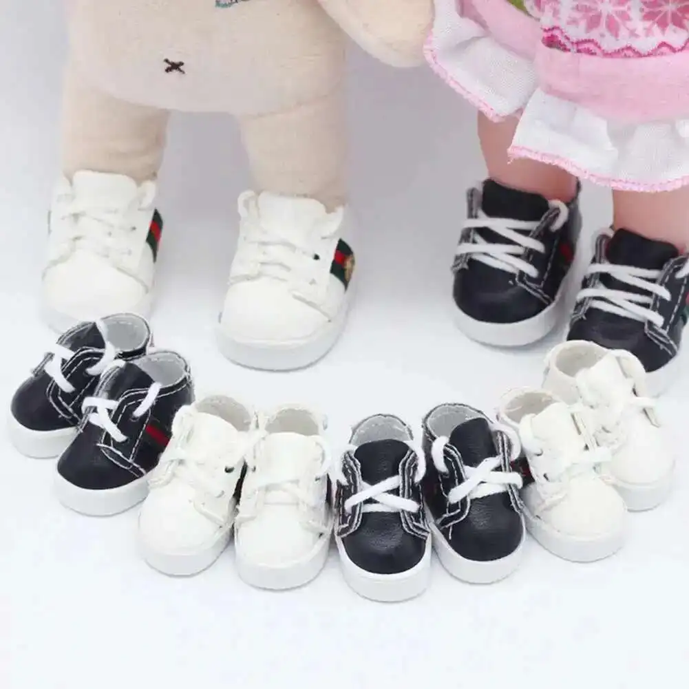 Versatile Leather Cloth Sports Shoes for Dolls - Multiple Styles, 4x1.8cm