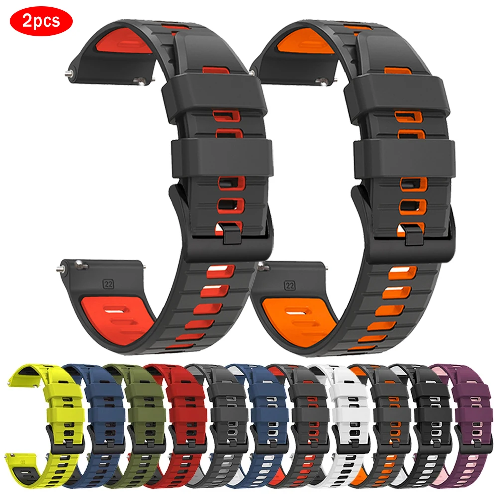 Sports Silicone Bracelet - Pack of 2, Compatible with Multiple Smartwatches