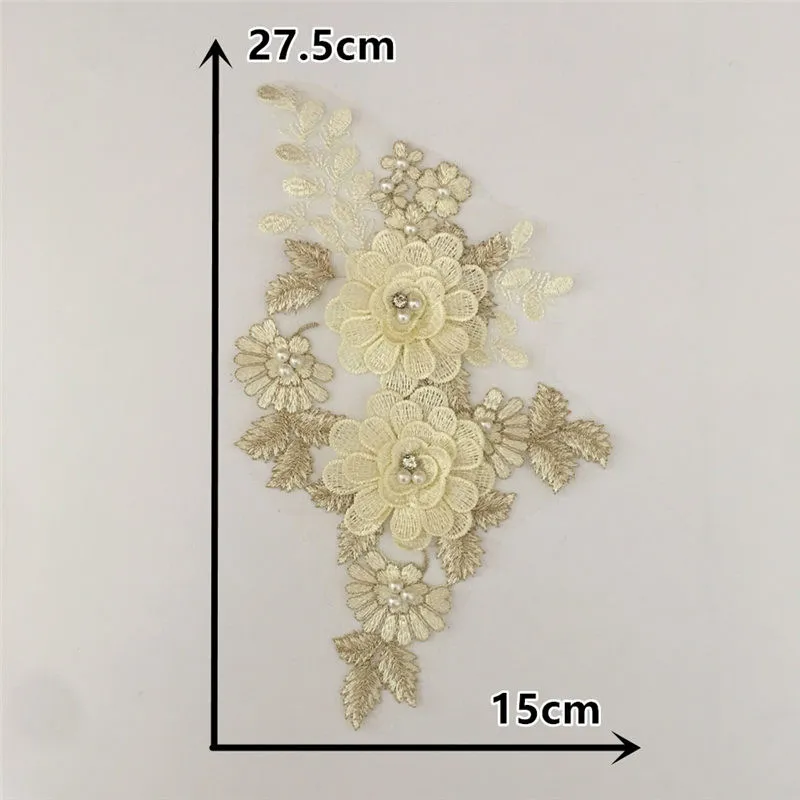3D Flower Lace Collar Embroidery Applique Neckline DIY Sewing Decoration Craft Wedding dress Accessories Scrapbooking