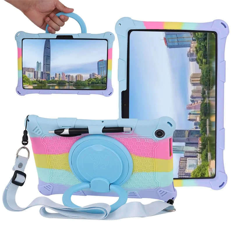 Silicone Macio Crianças Estojo para Alldocube Iplay50 10.4 Polegada Tablet Capa 360 Rotativa Suporte Escudo Protetor para Iplay 50 Pro Cases