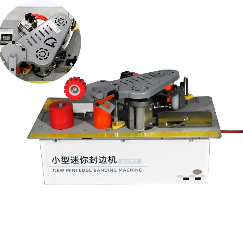 1200W Wood Edge Banding Machine Straight Line/Curve Arc Woodworking PVC Manual Edge Banding Machine Self-Cutting Use With Saw