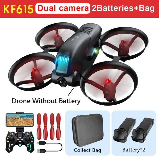 rc helicopter with camera Best KF615 Mini Drone 4K With HD Dual Camera Quadcopter 2.4G Wifi FPV Optical Flow Positioning Height Hold RC Gift For Kids Toy large rc helicopters RC Helicopters