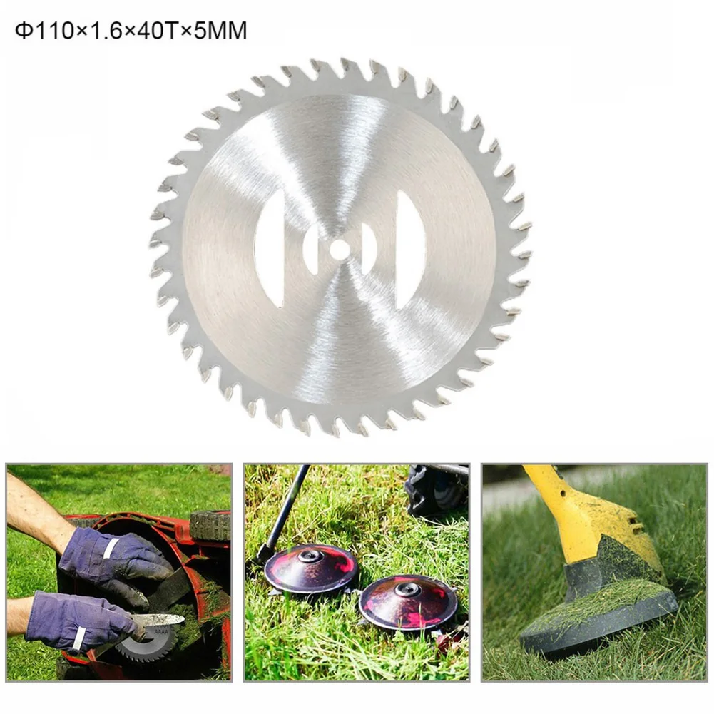 1PC 4.4inch 40Teeth Circle Saw Blade Ultra Thin Cutting Discs Replacement For Grass Trimmer Heads Blade LawnMower Garden Tool 3 heads 6 heads small lithium wire weeding wheel rust remover lawn mower blade power tool accessories