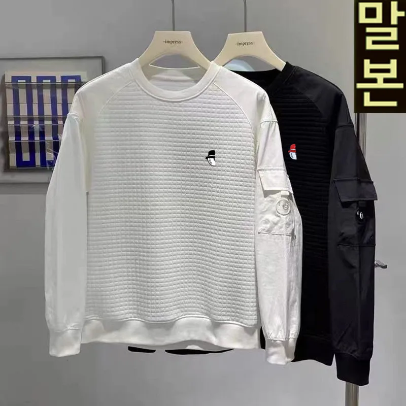 

Футболка для гольфа 프어 남korea Мужская одежда для гольфа Новинка Весна 2024 футболка с длинным рукавом вафельная рубашка-поло мужская одежда для гольфа 품골골어 남남남남