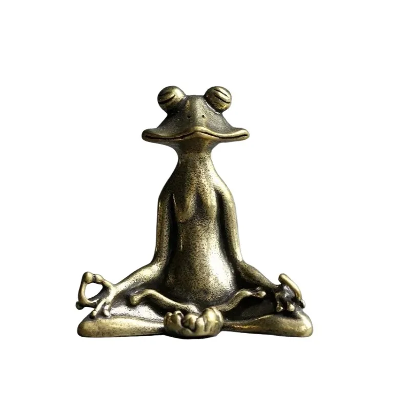 Creative Retro Copper Incense Candleholder Zen Frog Jewelry Solid Pure Copper Frog Tea Pet Incense Candleholder Jewelry