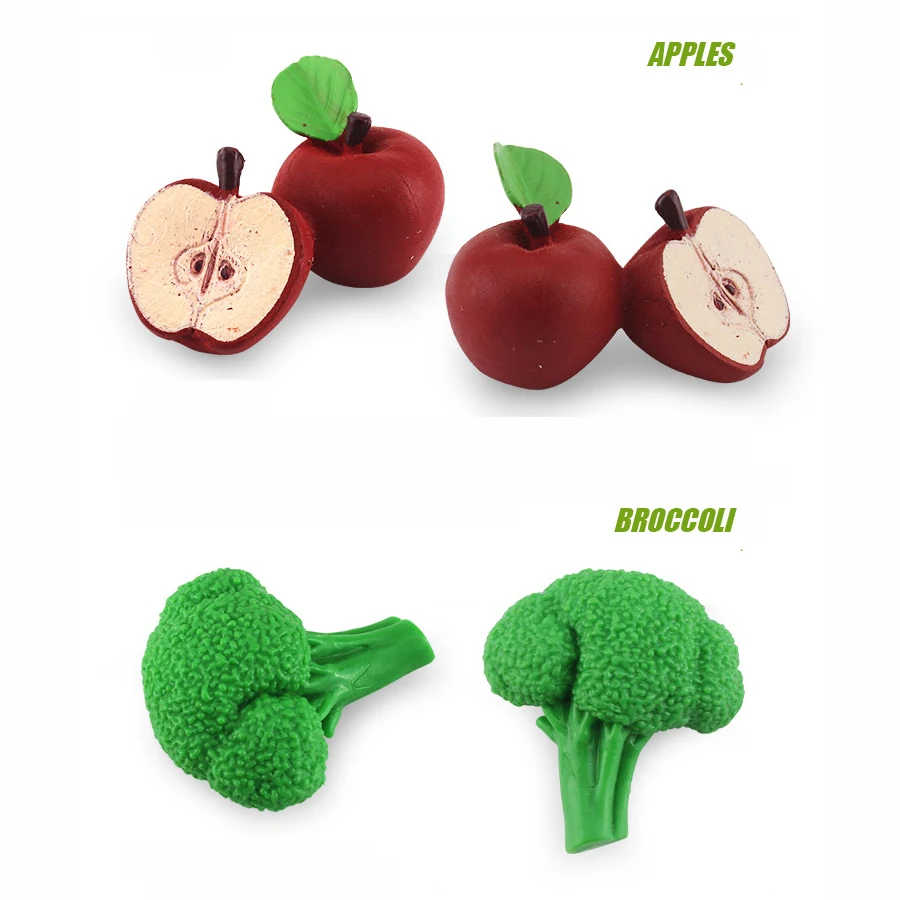 Realistic Mini Simulation Fruits Vegetables Model Figures, Early Educational Cognitive Learning Toys Table Party Decoration Gift