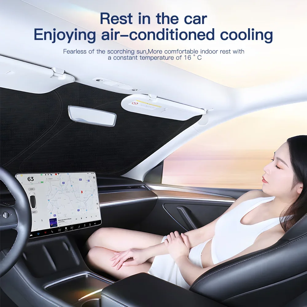 테슬라 모델 3 Y 주니퍼 21-26 차량용 햇빛 가리개 앞유리 차양 커버 바이저 글래스 루프 스카이라이트 UV 차단 액세서리