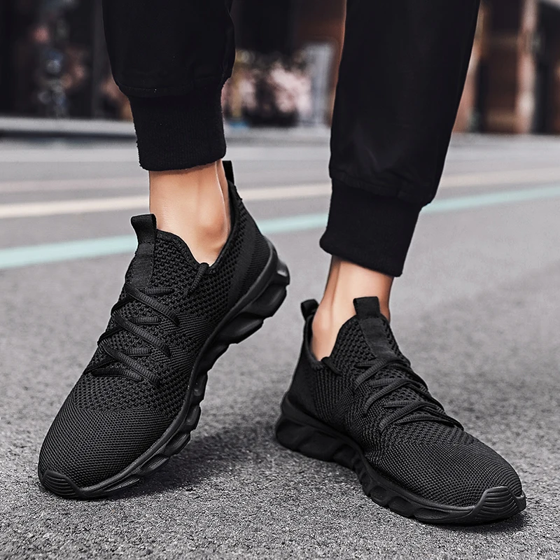 Street Style Black Sneakers For Men Cathalem Mens Business Casual