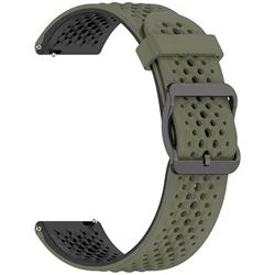 Liquid Silicone Sport Watch Strap - Universal 22mm/20mm Replacement Band for Mi watch S4-3-2-1 (Army green black)