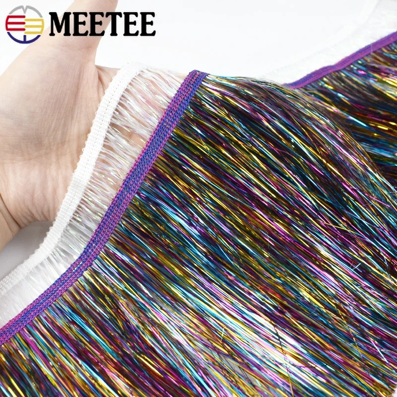 10/20M 10/15/20cm Colorful Glitter Fringe Tassel Lace Latin Dress Stage Clothes Curtain Tassles Trim Tape DIY Sewing Accessories