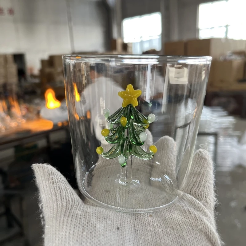 Christmas Tree Wine Glass Stem Wine Glasses Elegant Wine-Goblet Glass Vintage-Decor Festive-Atmosphere Gifts