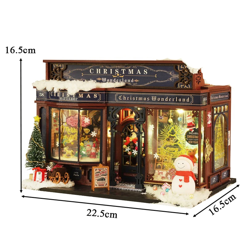 NEW DIY Wooden Doll Houses Christmas Wonderland Cottage Miniature Model Kit Dollhouse with Furniture for Friends Birthday Gifts 6