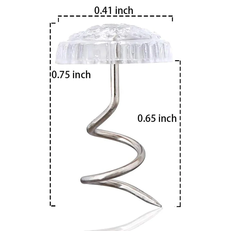 30/50Pcs 클리어 헤드가있는 트위스트 핀 패브릭 구불 구불 한 핀 DIY Bedskirt 핀은 소파 슬리퍼를 안전하게 장소에 고정합니다 공예 도구