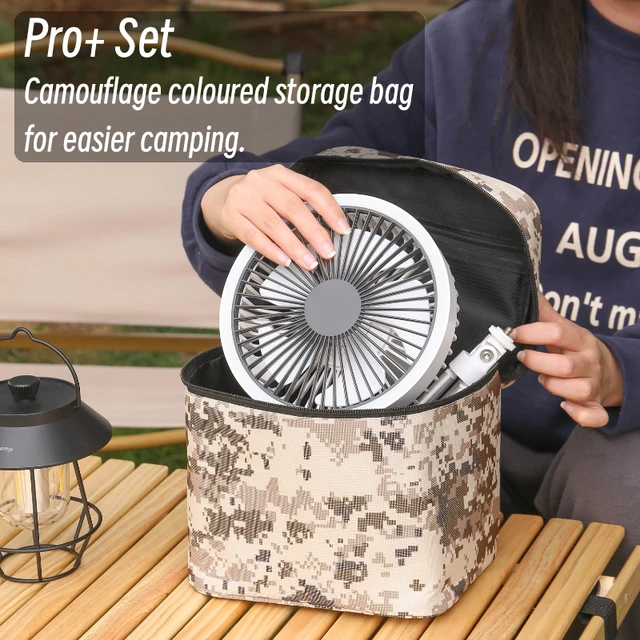 10000mAh Camping Fan Rechargeable Desktop Portable Air Circulator Wireless Ceiling Electric Fan with Power Bank LED Light Tripod 4