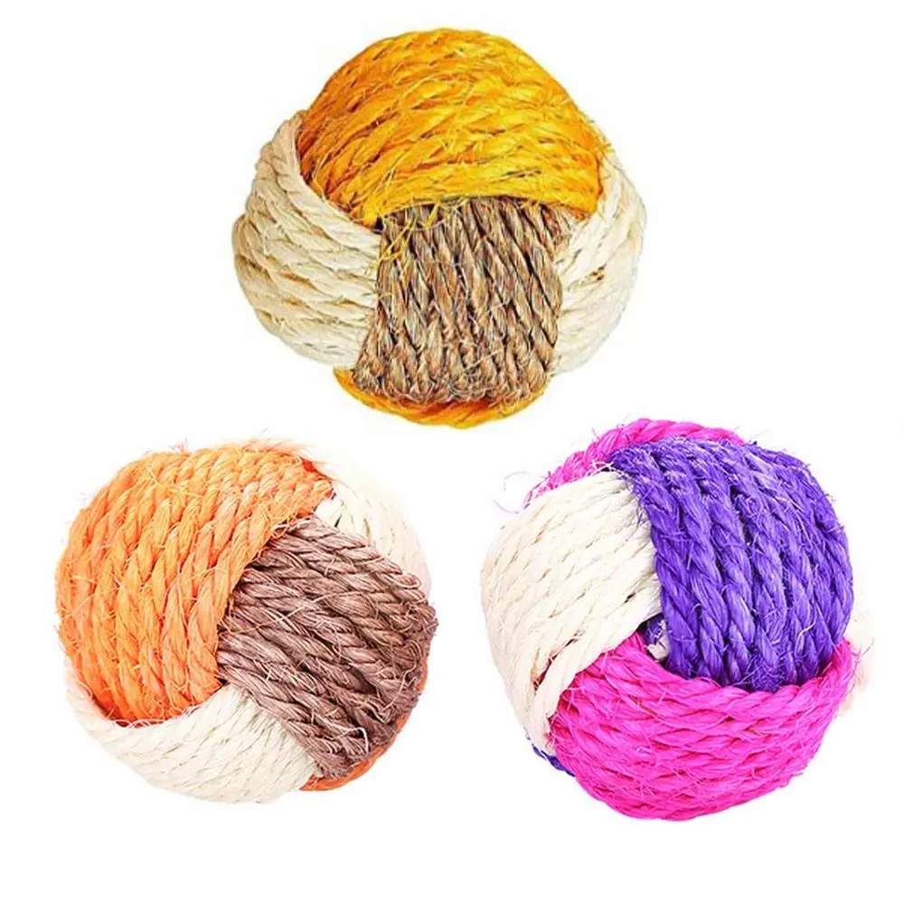 Katze Sisal Ball bunte Katze Ball Spielzeug Katze Rolling Sisal Ball Spielzeug 1pc Neuheit Geschenk für Haustiere zufällige Farbe Katzen spielzeug Haustier Spielzeug