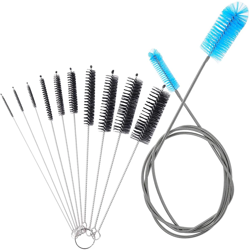 

Aquarium Filter Brush Set, Flexible Double Ended Bristles Hose Pipe Cleaner with Stainless Steel Long Cleaning Brush