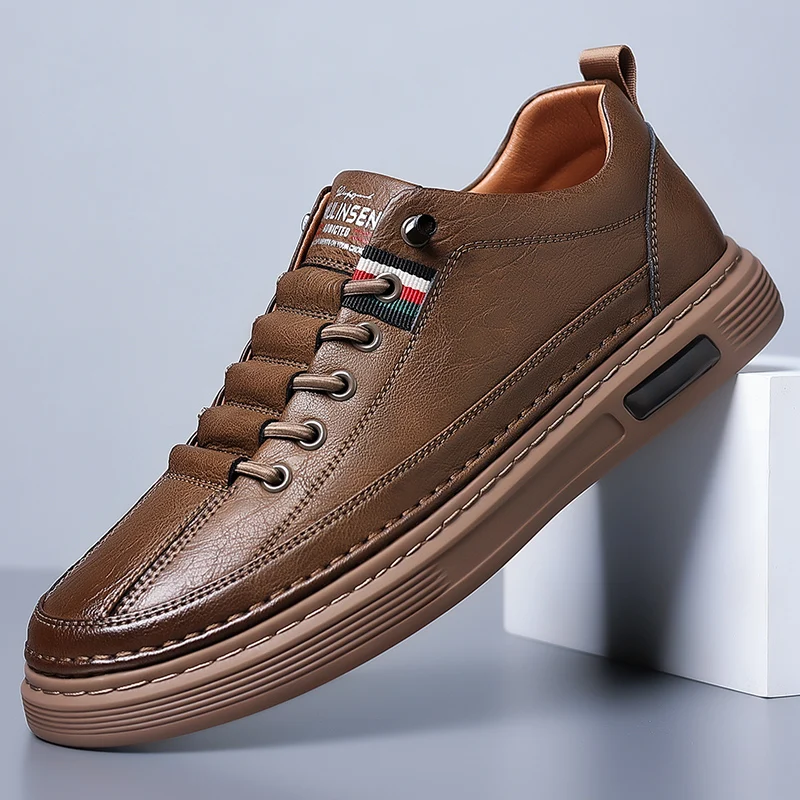 Men's Shoes Spring and Autumn Style 2024 New Trends Universal Men's Casual Shoes Board Leather Soft Sole Breathable Leather