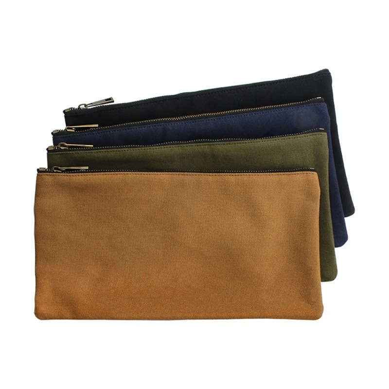 

Canvas Tool Pouch Bags Zipper Small Multipurpose Organizer Pouch,With Buckle,For Storage Tools Items Portable Supplies 30 X 16Cm