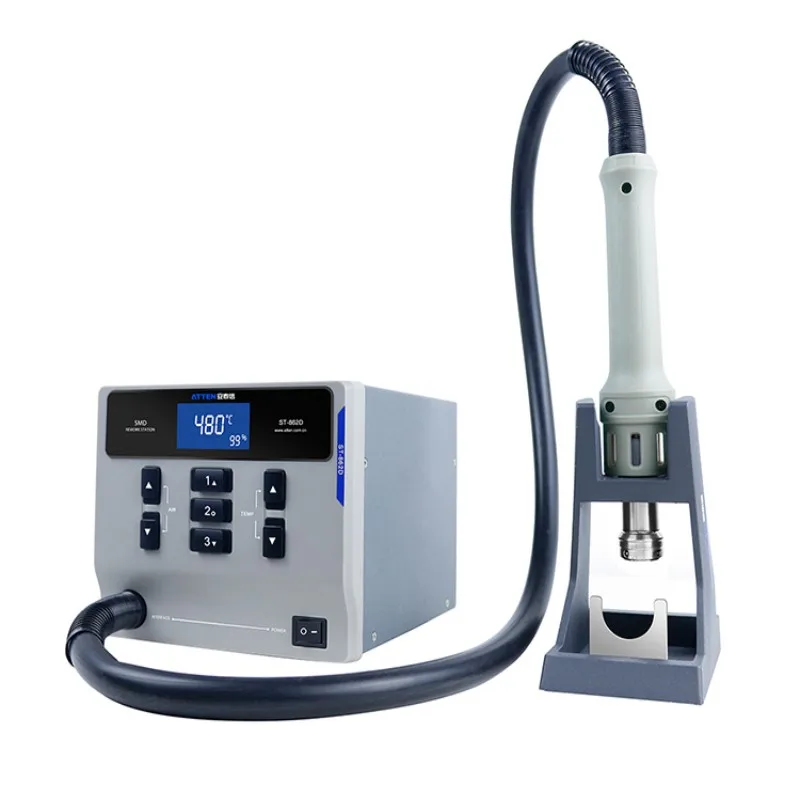 Pistola de aire caliente ATTEN ST-862D, 220V, 1000W, pantalla Digital, estación de retrabajo BGA sin plomo, reparación automática del sueño,