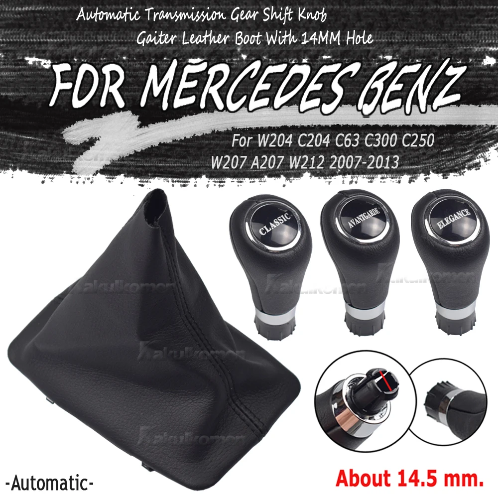 Car Automatic Gear Shift Knob With Boot For Mercedes Benz W204 C204 C63
