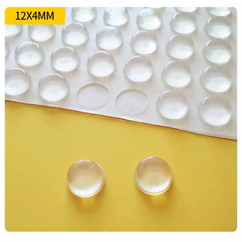 32pcs 12mm*4mm Transparent/Black Self Adhesive Soft Anti Slip Bumpers Silicone Rubber Feet Pads Great Silica Gel Shock Absorber