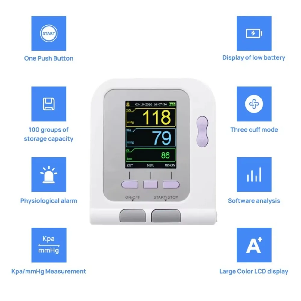 CONTEC08A-VET Veterinary Blood Pressure Monitor NIBP Machine BP Monitor Digital Animal PC Software Color Lcd