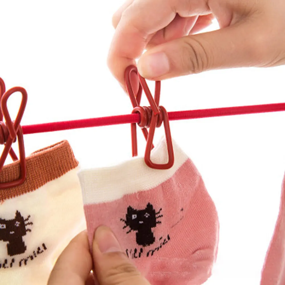 1.8M Outdoor Camping Non-slip stretch clothesline With 12Clips Travel Stretchy Clothesline Sock Line Hanging Laundry Drying Rope 5