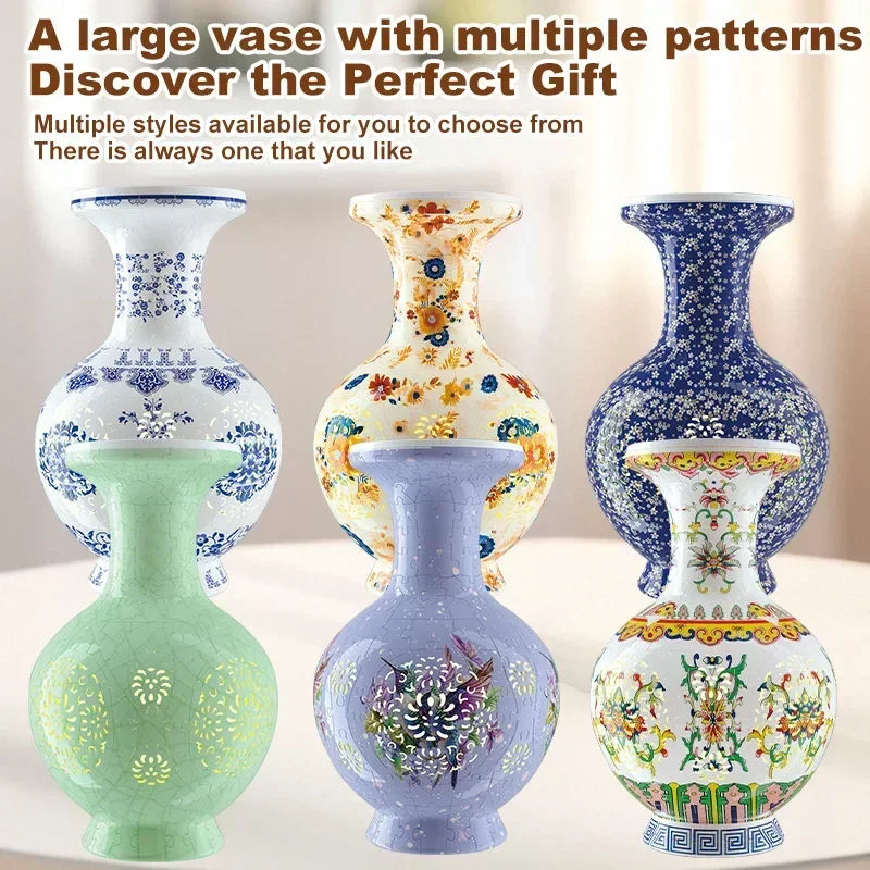 ABS 3D LED Light Puzzle Flower Vase Home Decoration