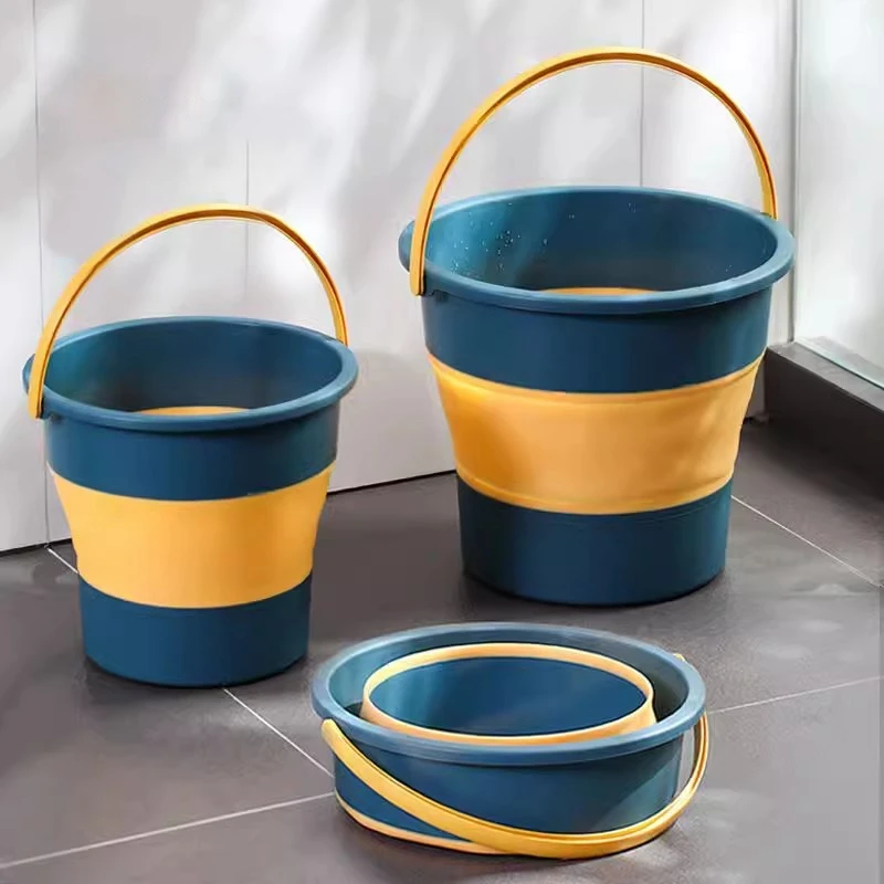 5/10L Foldable Silicone Fishing Bucket Portable Outdoor Camping Water Bucket Folding Basin Camping Car Wash Buckets