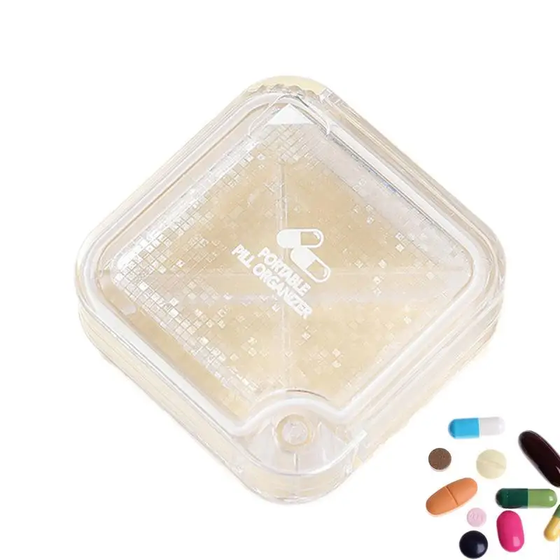 

Personal Pill Organizer Portable Pill Box Holder Convenient Carry-On Medicine Kit Compact Pill Box Pocket Container Small