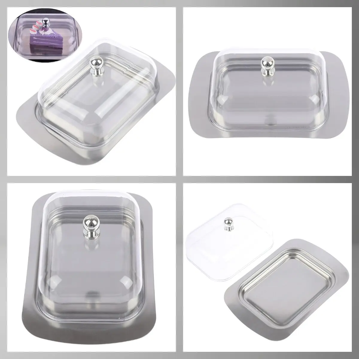 Butter Storage Box Cake Bread Fruit Container Steak Salad Biscuit Tray
