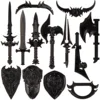 Medieval MOC Weapon Figure Accessories Bow Arrow Sword Shield Axe Hammer Spear Gun Trident Building Block Children Toy Gift K039 5