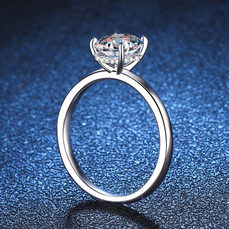 NeeTim 여성용 모이사나이트 반지, S 타원형 컷 랩 다이아몬드 결혼 반지, 약혼 약속 밴드 선물, 7x9mm, 2ct