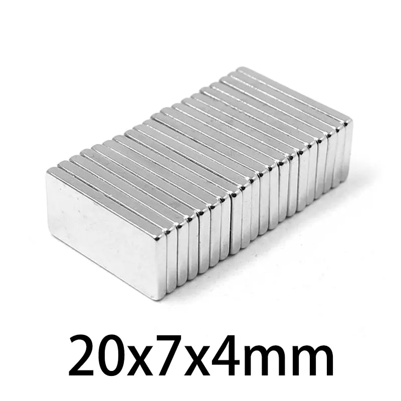 

10~100PCS 20x7x4mm N35 NdFeB Square Super Strong Neodymium Magnet Block Permanent Magnets Powerful Magnetic Magnets 20*7*4mm